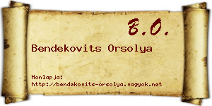 Bendekovits Orsolya névjegykártya